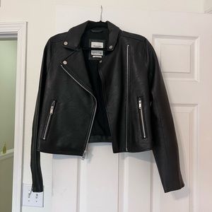 Vegan leather black Moto jacket- never worn
